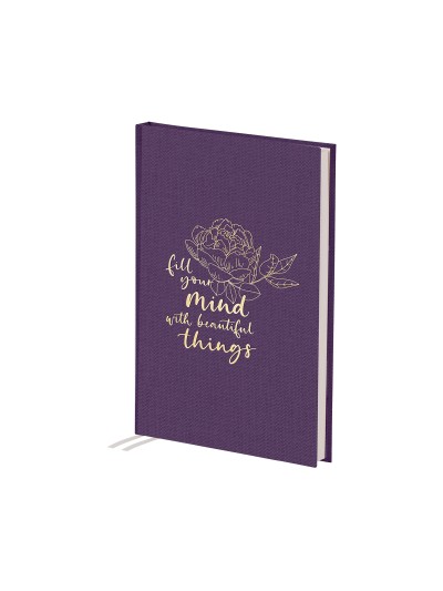 Notizbuch A5, Bullet Planning - Fill your mind with beautiful things, Lila