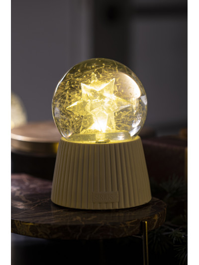 Sirius LED Schneekugel Stern aus Glas, Batterie oder USB