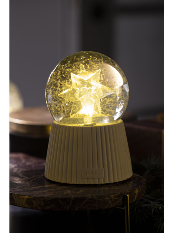 Sirius LED Schneekugel Stern aus Glas, Batterie oder USB