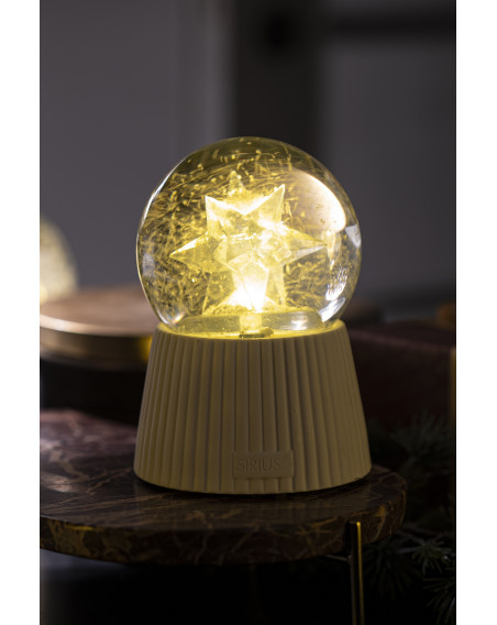 Sirius LED Schneekugel Stern aus Glas, Batterie oder USB