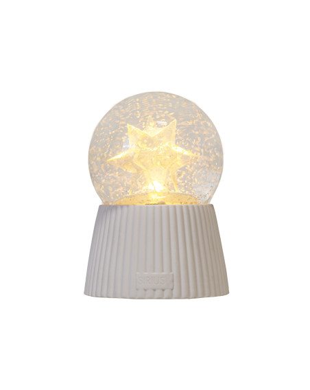 Sirius LED Schneekugel Stern aus Glas, Batterie oder USB