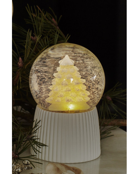 Sirius LED Schneekugel Stern aus Glas, Batterie oder USB