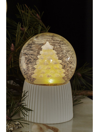 Sirius LED Schneekugel Tannenbaum Stern aus Glas, Batterie oder USB