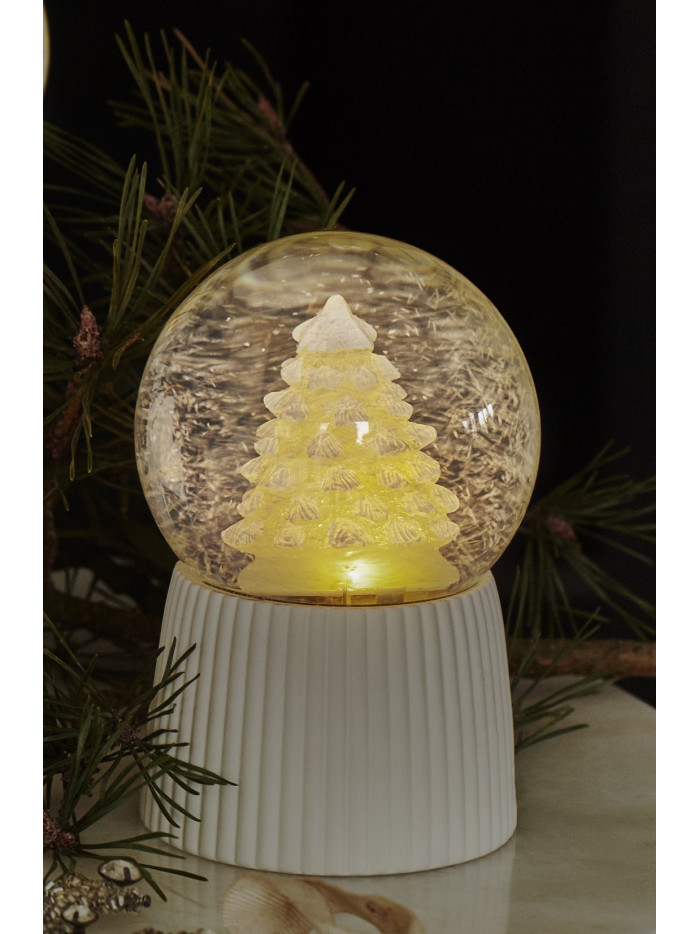 Sirius LED Schneekugel Tannenbaum Stern aus Glas, Batterie oder USB