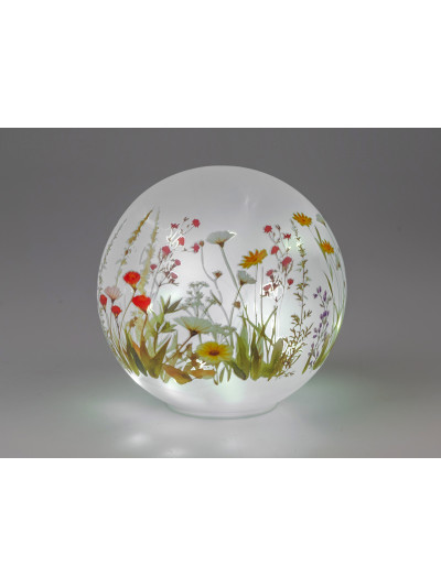 LED Deko Licht Blumenwiese 15cm Glastropfen mit Timer