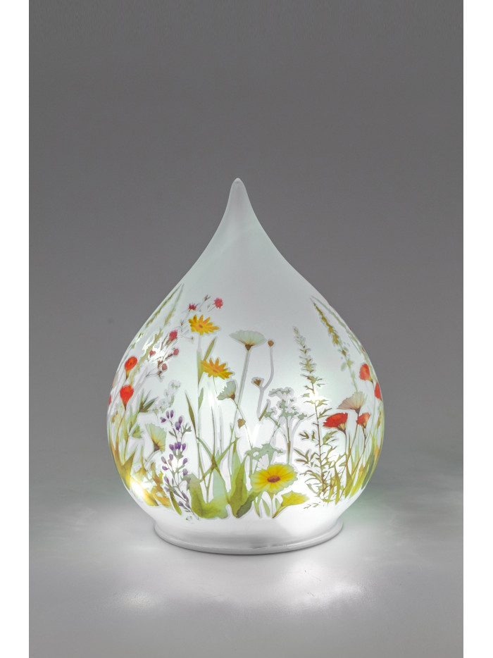 LED Deko Licht Blumenwiese 15cm Glastropfen mit Timer