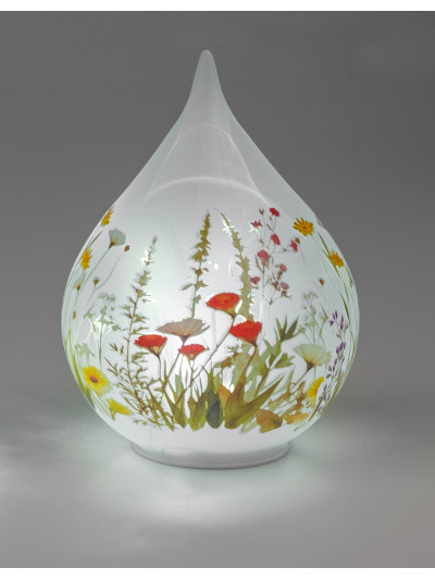 LED Deko Licht Blumenwiese 21cm Glastropfen mit Timer