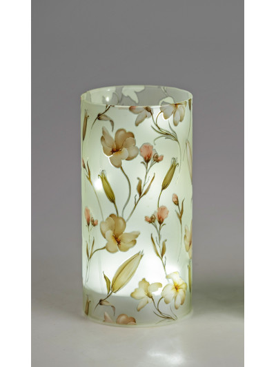 LED Deko Licht Blütentraum 16cm Glas Zylinder mit Timer