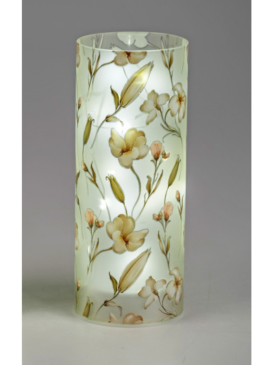 LED Deko Licht Blütentraum 20cm Glas Zylinder mit Timer