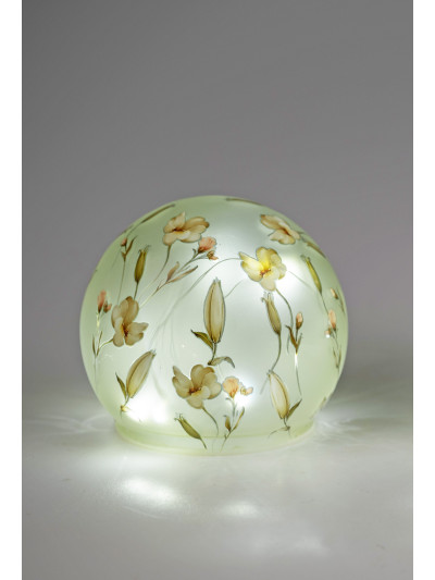 LED Deko Licht Blütentraum 12cm Glas Kugel mit Timer