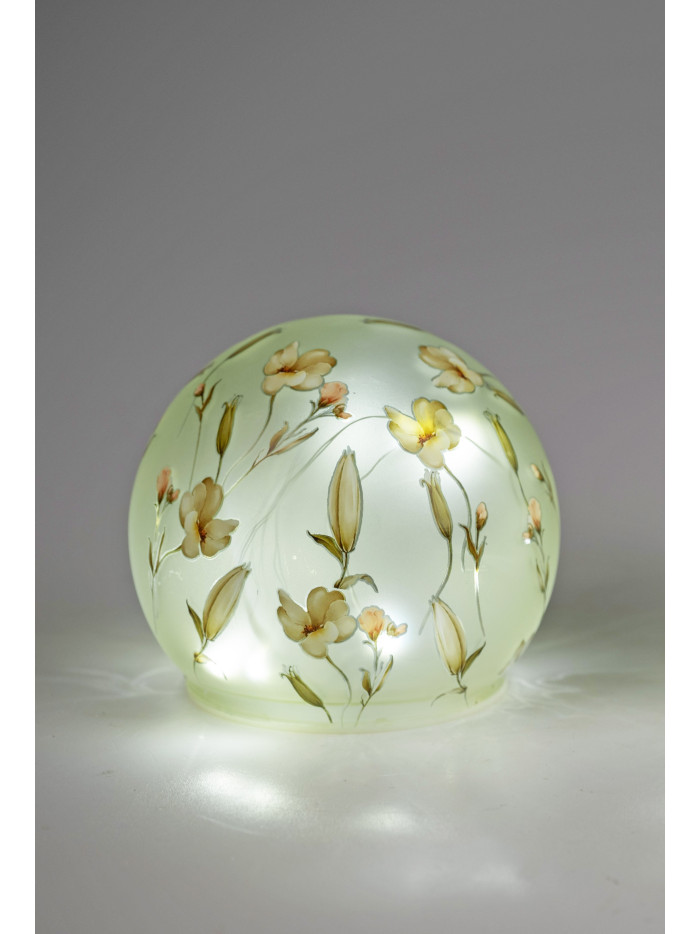 LED Deko Licht Blütentraum 12cm Glas Kugel mit Timer