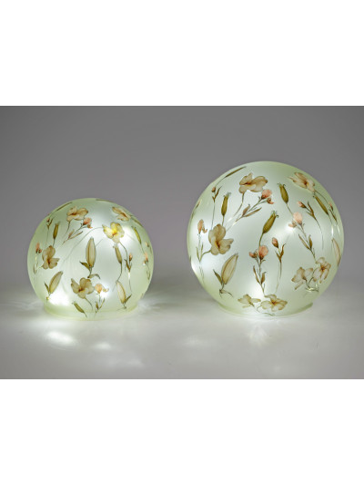 LED Deko Licht Blütentraum 15cm Glas Kugel mit Timer