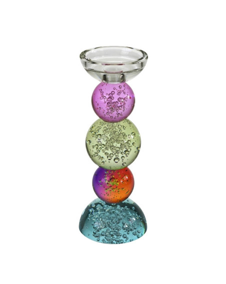 Kerzenleuchter für Stabkerze oder Teelicht 10 x 26,5 cm Glas