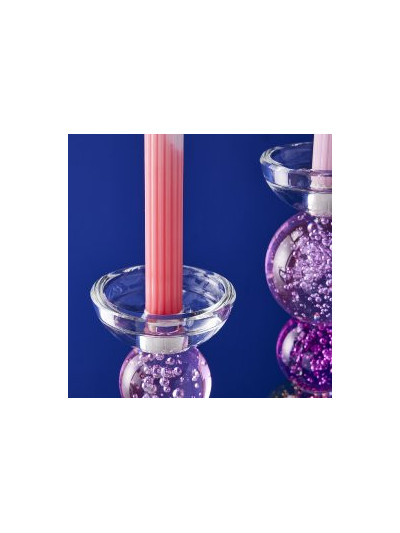 Kerzenleuchter für Stabkerze oder Teelicht 10 x 26,5 cm Glas