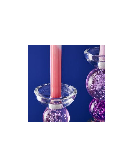 Kerzenleuchter für Stabkerze oder Teelicht 10 x 26,5 cm Glas