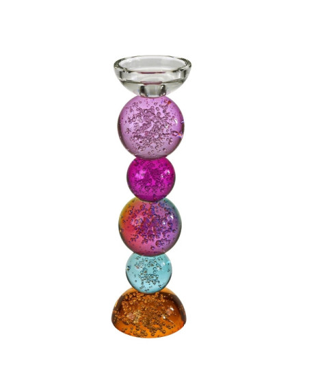 Kerzenleuchter für Stabkerze oder Teelicht 10 x 34 cm Glas