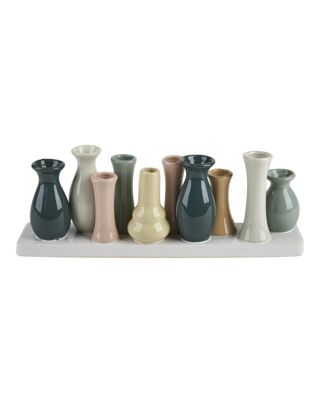 Vase für 12 Blumen auf Sockel, 14x10 Keramik, Multi