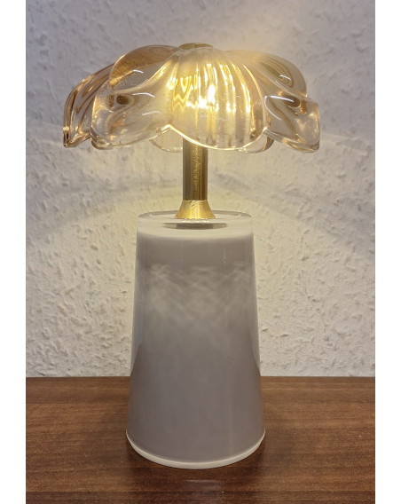 LED Lampe Blume Nude 18x11cm aus Glas mit Timer