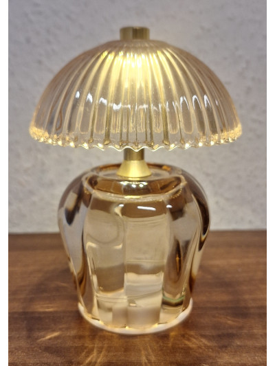 LED Lampe Blume "Schirm" Nude 15x11cm aus Glas mit Timer