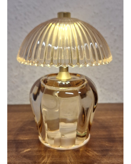 LED Lampe Blume "Schirm" Nude 15x11cm aus Glas mit Timer
