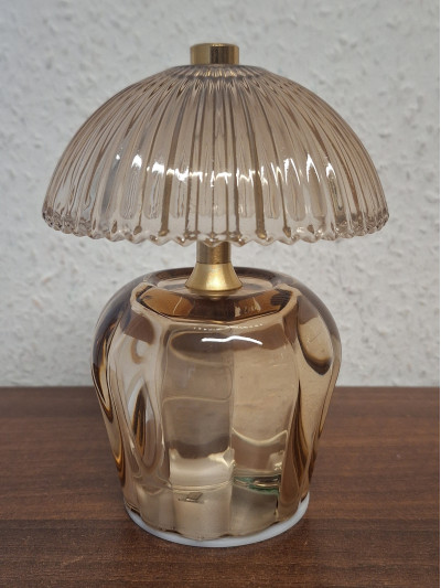 LED Lampe Blume "Schirm" Nude 15x11cm aus Glas mit Timer