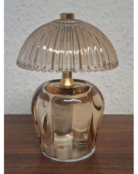 LED Lampe Blume "Schirm" Nude 15x11cm aus Glas mit Timer