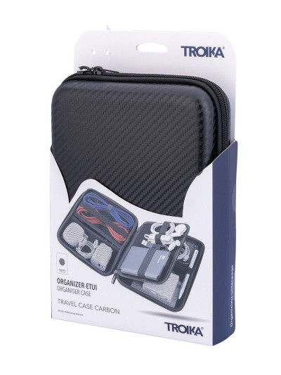 Organizer Etui "Travel Case" Carbon-Optik schwarz 17x23 cm