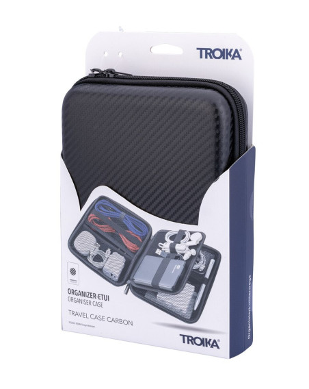 Organizer Etui "Travel Case" Carbon-Optik schwarz 17x23 cm