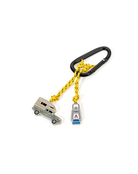 Schlüsselanhänger Camping mit Karabiner
