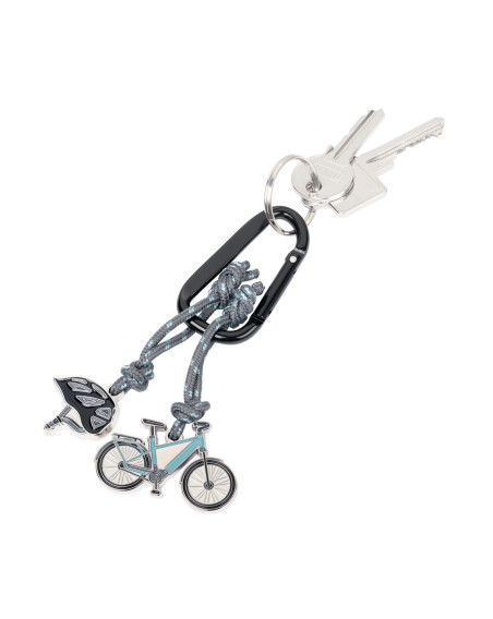Schlüsselanhänger E-Bike, Fahrrad und Helm mit Karabiner
