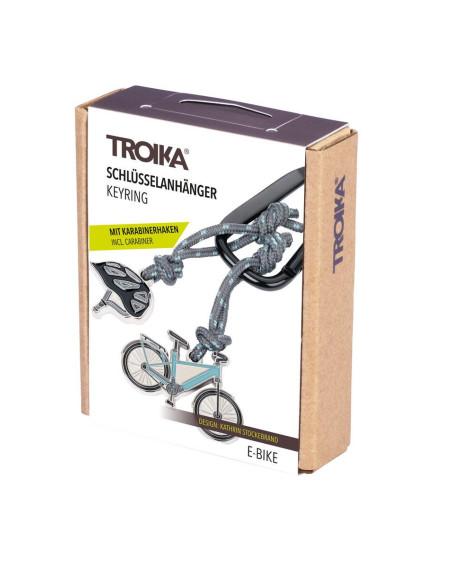 Schlüsselanhänger E-Bike, Fahrrad und Helm mit Karabiner