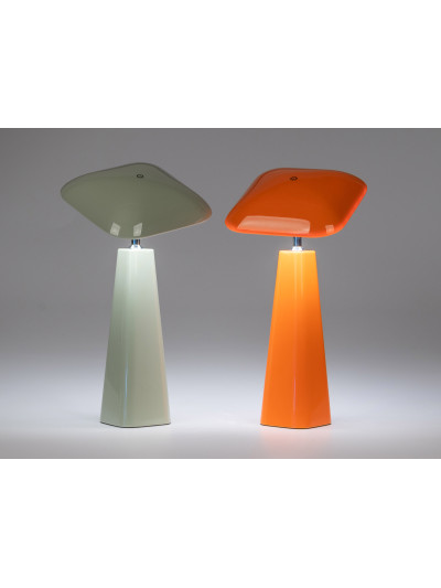 LED Tischlampe Melamin-Orange, Touch Dimmer, USB wiederaufladbar, 36 cm