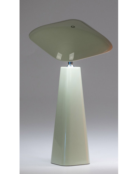 LED Tischlampe Melamin-Grün, Touch Dimmer, USB wiederaufladbar, 36 cm