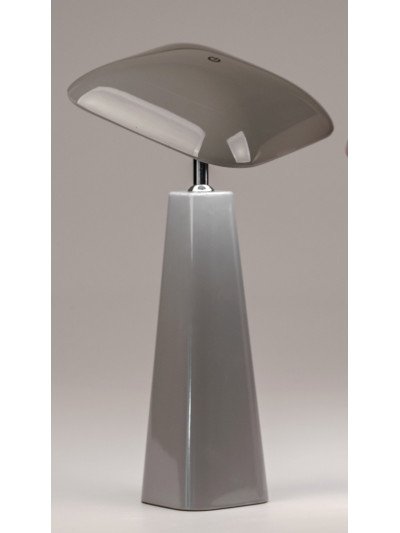 LED Tischlampe Melamin-Grau, Touch Dimmer, USB wiederaufladbar, 36 cm