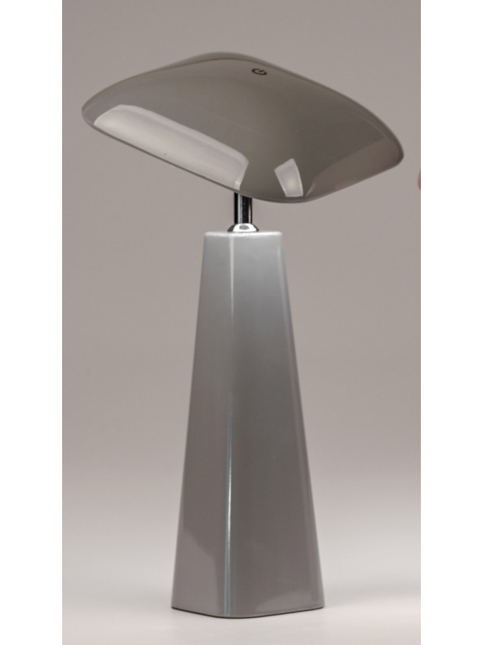 LED Tischlampe Melamin-Grau, Touch Dimmer, USB wiederaufladbar, 36 cm