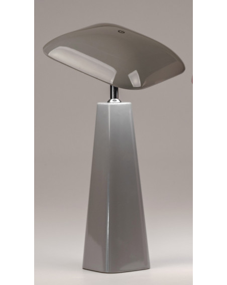 LED Tischlampe Melamin-Grau, Touch Dimmer, USB wiederaufladbar, 36 cm