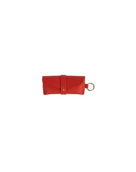 Brillenetui Majoie Leder-Optik Rot 17x7cm