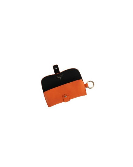 Brillenetui Majoie Leder-Optik Orange 17x7cm