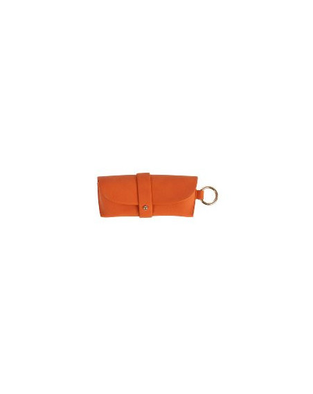 Brillenetui Majoie Leder-Optik Orange 17x7cm