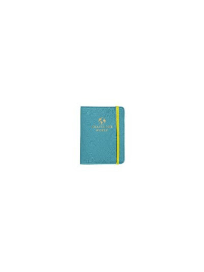 Passporthülle Reisemappe Majoie Leder-Optik hellblau 11x14cm