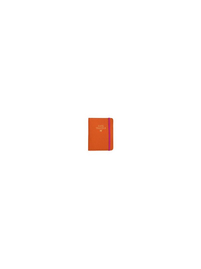 Passporthülle Reisemappe Majoie Leder-Optik orange 11x14cm