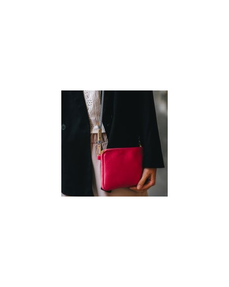 Clutch Umhängetasche Handtasche Majoie Rot, Lederoptik 22x15cm