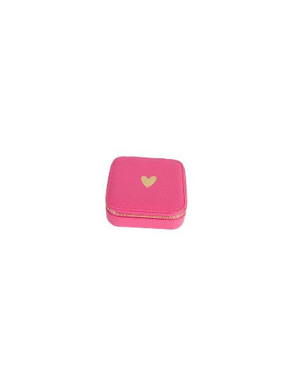 Schmuckbox Majoie Leder-Optik pink 10x10x3,3cm