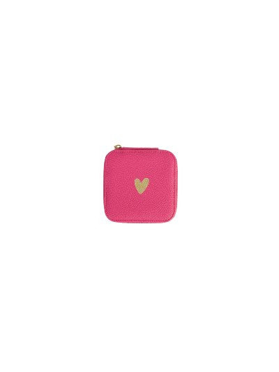 Schmuckbox Majoie Leder-Optik pink 10x10x3,3cm