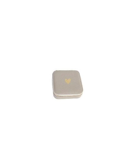Schmuckbox Majoie Leder-Optik taupe 10x10x3,3cm