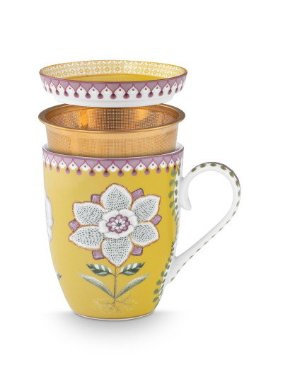 Tea for One Teebecher mit Teesieb 3er Set Lily & Lotus Yellow 350ml