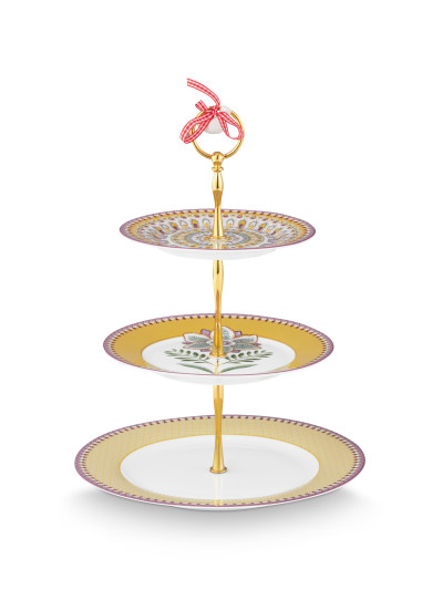 Etagere Cake Stand Lily & Lotus Yellow 3tlg