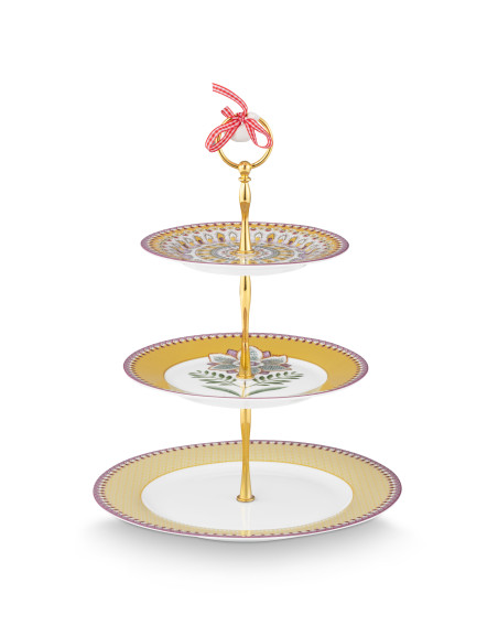 Etagere Cake Stand Lily & Lotus Yellow 3tlg
