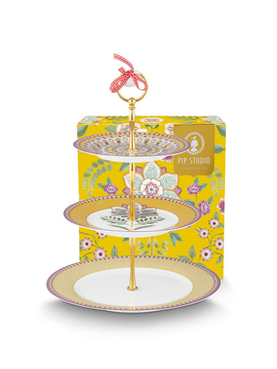 Etagere Cake Stand Lily & Lotus Yellow 3tlg