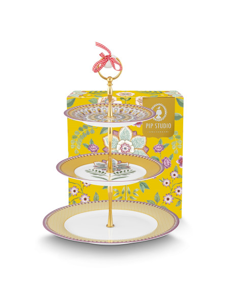 Etagere Cake Stand Lily & Lotus Yellow 3tlg